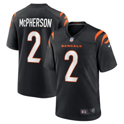 Men's Cincinnati Bengals Evan McPherson Black Game Jersey 01