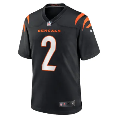 Men's Cincinnati Bengals Evan McPherson Black Game Jersey 02
