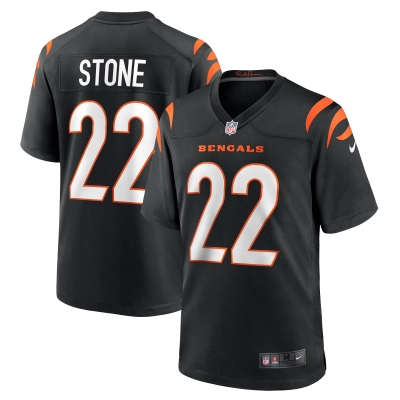 Men's Cincinnati Bengals Geno Stone Black Game Jersey 01