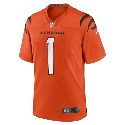 Men's Cincinnati Bengals Ja'Marr Chase Orange Alternate Game Jersey 02