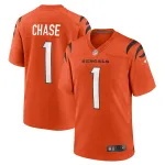Men's Cincinnati Bengals Ja'Marr Chase Orange Game Jersey