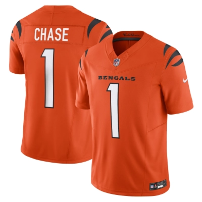 Men's Cincinnati Bengals Ja'Marr Chase Orange Vapor F.U.S.E. Limited Jersey 01