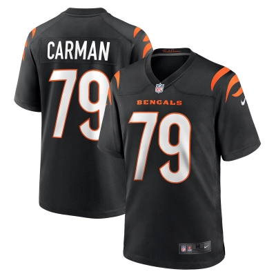 Men's Cincinnati Bengals Jackson Carman Black Game Jersey 01