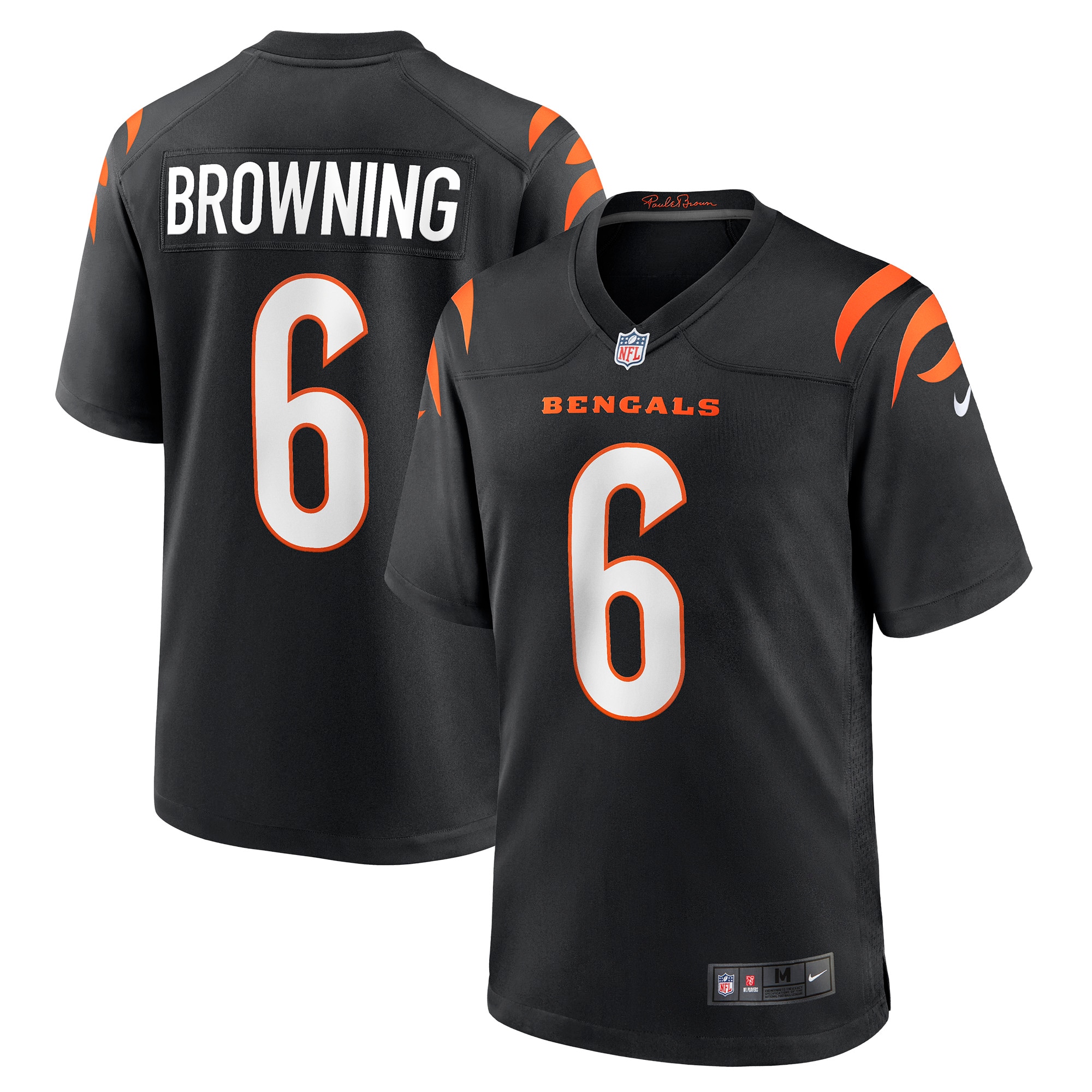 Men's Cincinnati Bengals Jake Browning Black Game Jersey