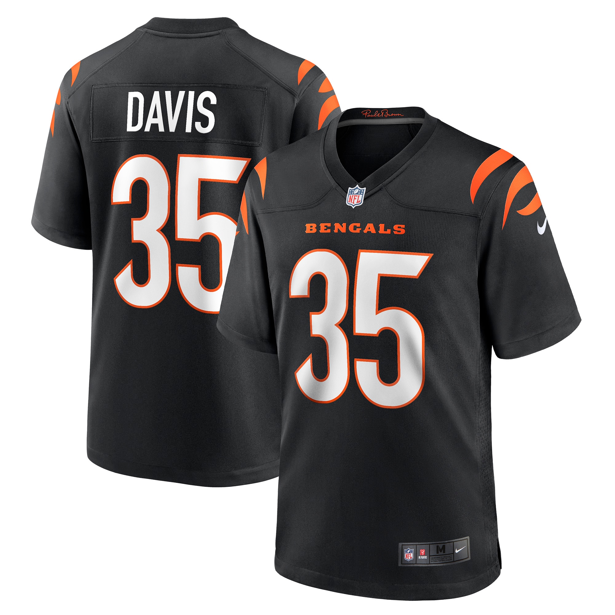 Men's Cincinnati Bengals Jalen Davis Black Game Player Jersey