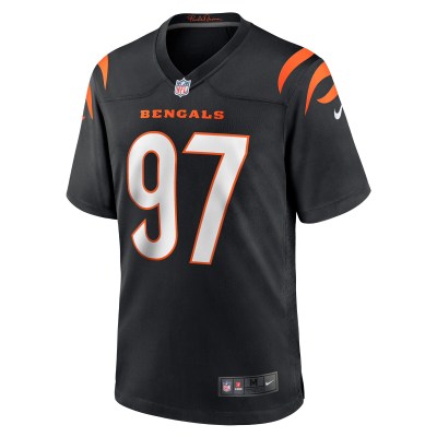 Men's Cincinnati Bengals Jay Tufele Black Game Player Jersey 02