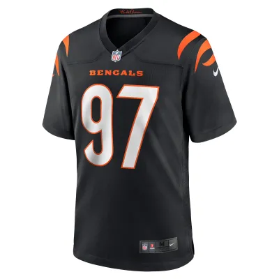 Men's Cincinnati Bengals Jay Tufele Black Game Player Jersey 02