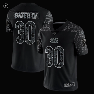 Men's Cincinnati Bengals Jessie Bates III Black RFLCTV Limited Jersey 02