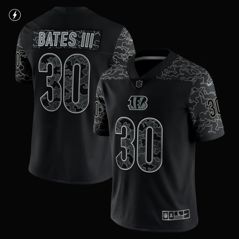 Men's Cincinnati Bengals Jessie Bates III Black RFLCTV Limited Jersey