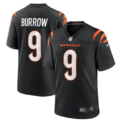 Men's Cincinnati Bengals Joe Burrow Black Player Game Jersey 01