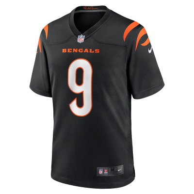 Men's Cincinnati Bengals Joe Burrow Black Player Game Jersey 02