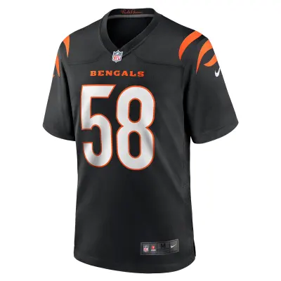 Men's Cincinnati Bengals Joseph Ossai Black Game Jersey 02