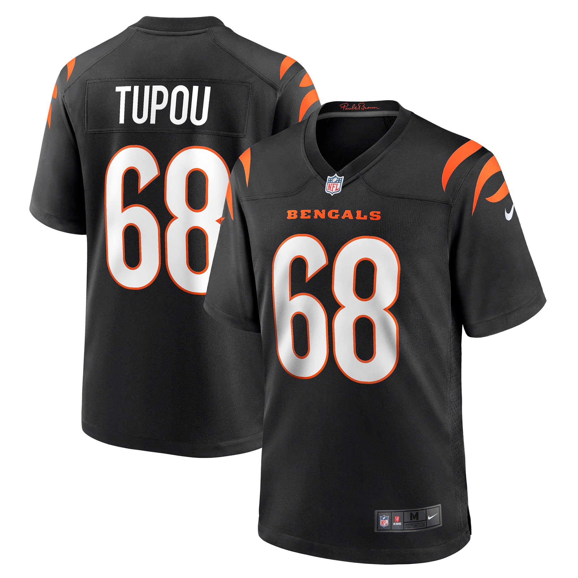 Men's Cincinnati Bengals Josh Tupou Black Game Player Jersey