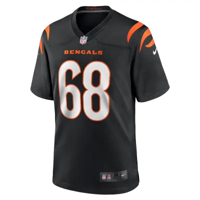 Men's Cincinnati Bengals Josh Tupou Black Game Player Jersey 02