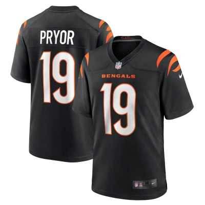 Men's Cincinnati Bengals Kendric Pryor Black Game Jersey 01