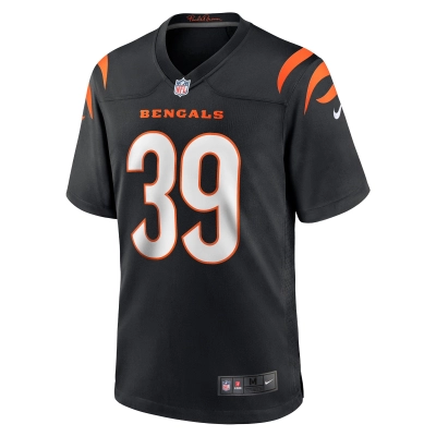 Men's Cincinnati Bengals Marvell Tell III Black Game Player Jersey 02