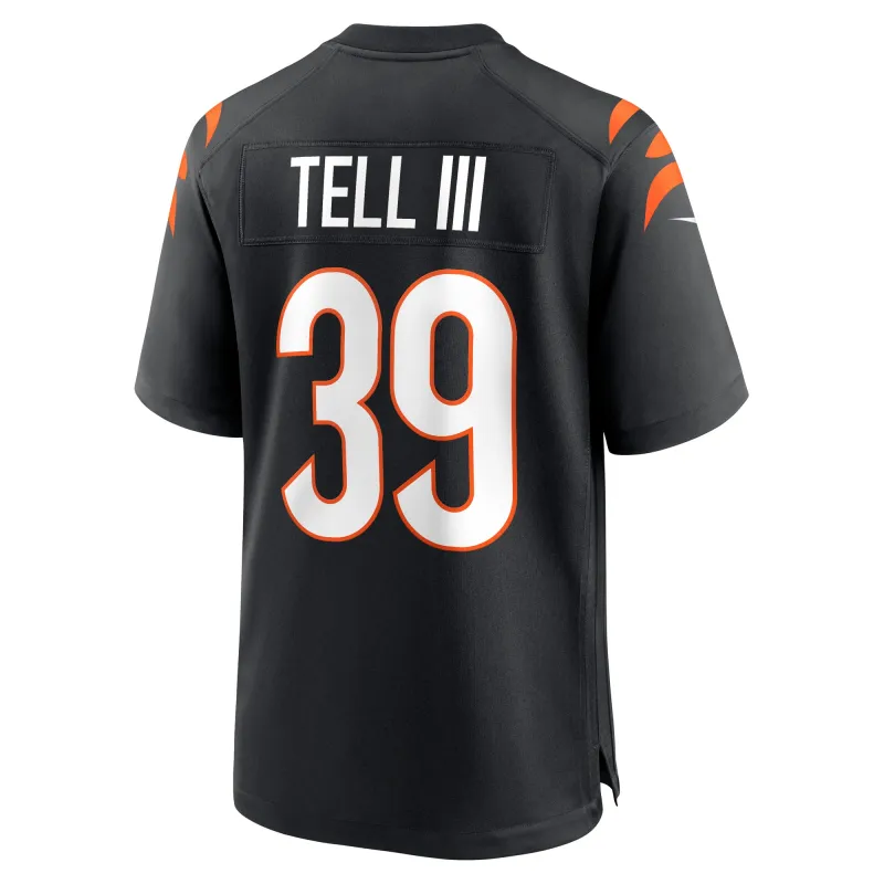 Men's Cincinnati Bengals Marvell Tell III Black Game Player Jersey