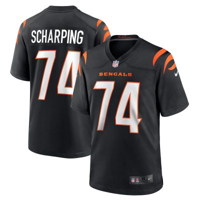 Men's Cincinnati Bengals Max Scharping Black Game Player Jersey 01