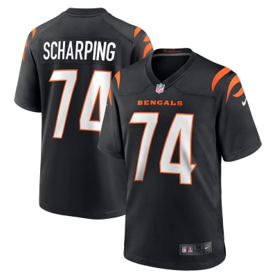 Men's Cincinnati Bengals Max Scharping Black Game Player Jersey 01