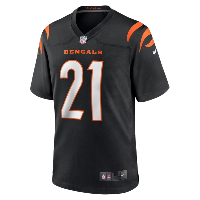 Men's Cincinnati Bengals Mike Hilton Black Game Player Jersey 02