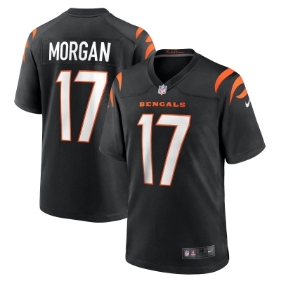 Men's Cincinnati Bengals Stanley Morgan Black Player Game Jersey 01