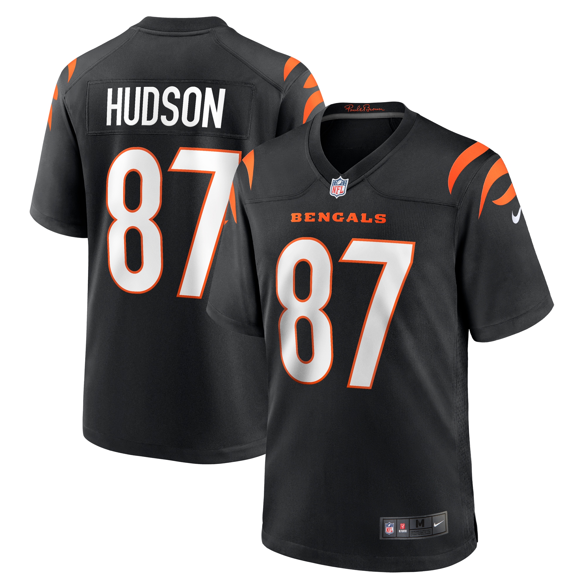 Men's Cincinnati Bengals Tanner Hudson Black Home Game Player Jersey