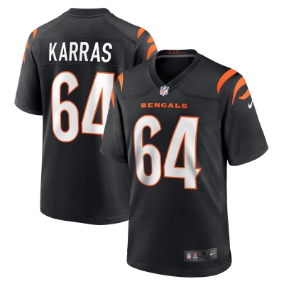 Men's Cincinnati Bengals Ted Karras Black Game Player Jersey 01