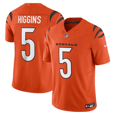 Men's Cincinnati Bengals Tee Higgins Orange Vapor F.U.S.E. Limited Jersey 01