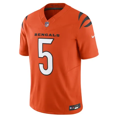 Men's Cincinnati Bengals Tee Higgins Orange Vapor F.U.S.E. Limited Jersey 02