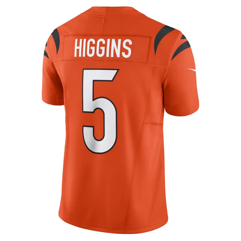 Men's Cincinnati Bengals Tee Higgins Orange Vapor F.U.S.E. Limited Jersey
