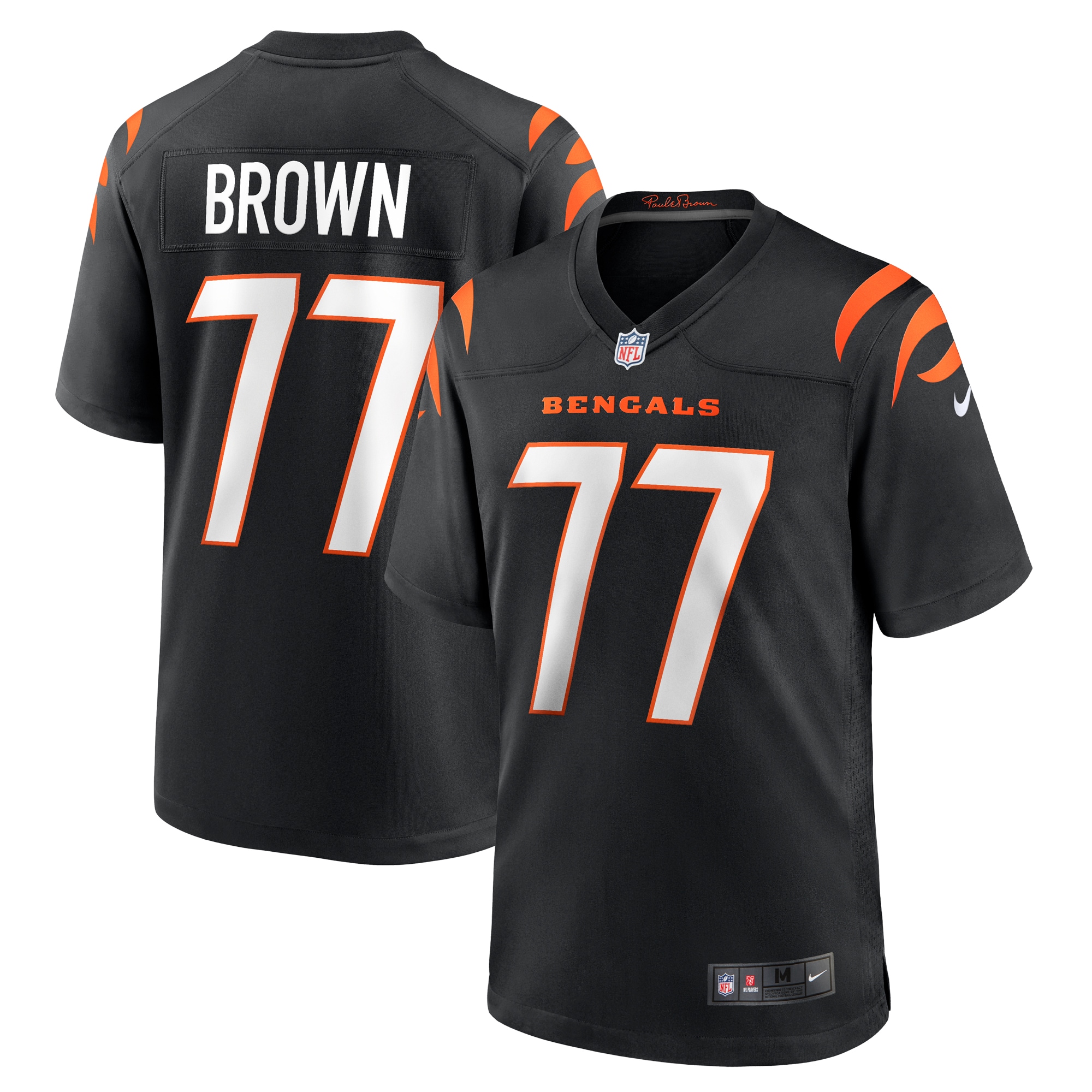 Men's Cincinnati Bengals Trent Brown Black Game Jersey