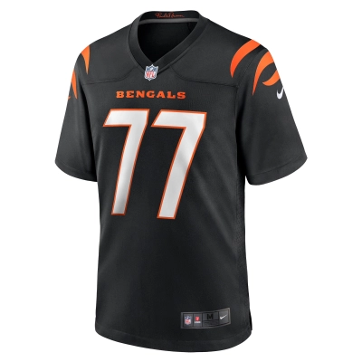 Men's Cincinnati Bengals Trent Brown Black Game Jersey 02