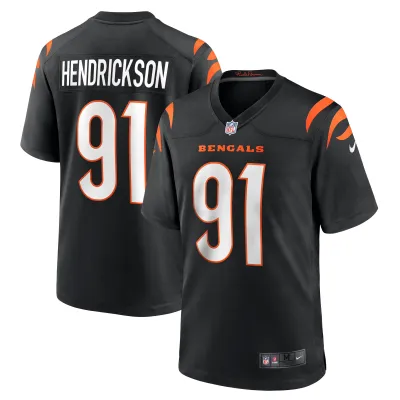 Men's Cincinnati Bengals Trey Hendrickson Black Game Jersey 01