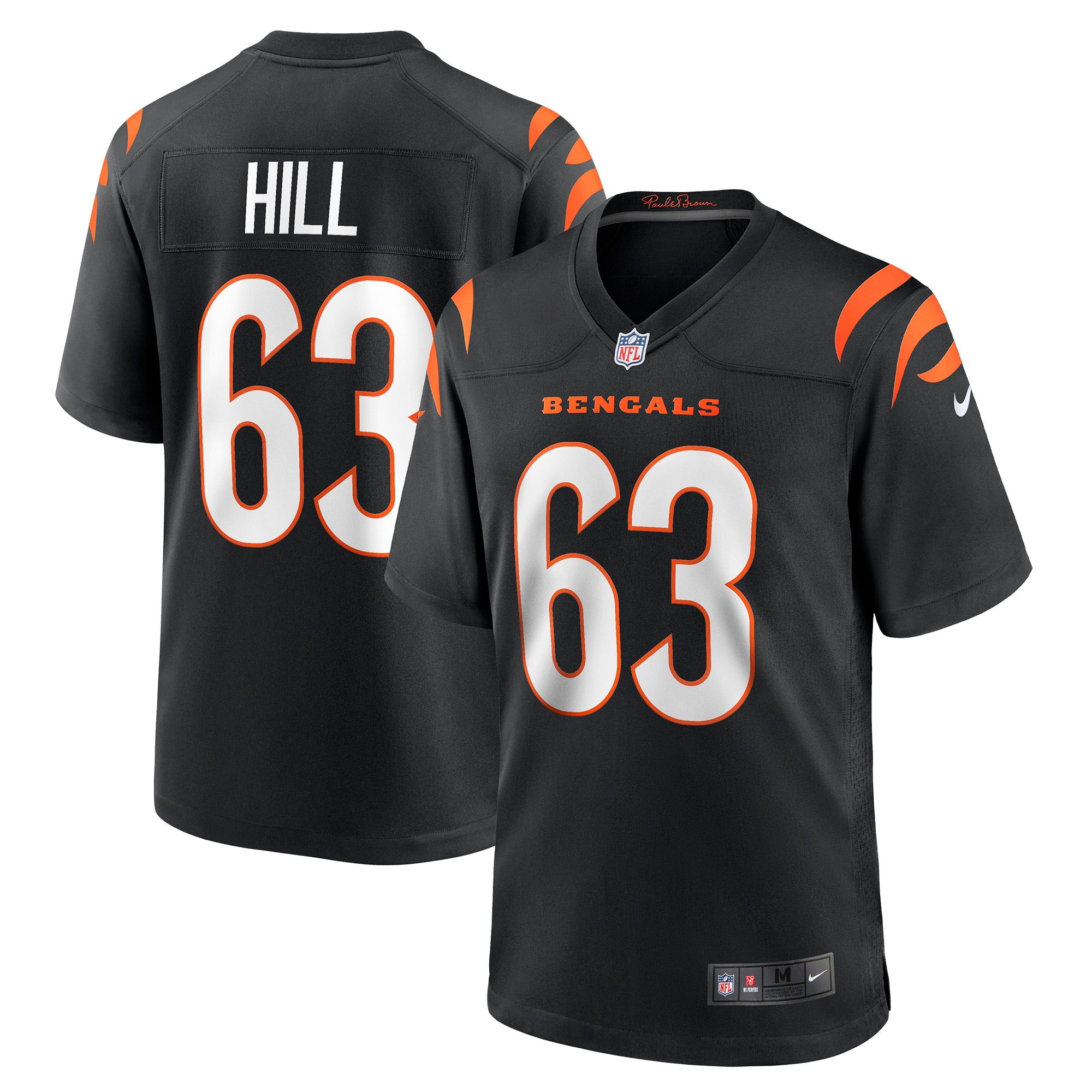Men's Cincinnati Bengals Trey Hill Black Game Jersey