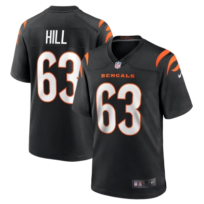 Men's Cincinnati Bengals Trey Hill Black Game Jersey 01