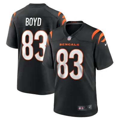 Men's Cincinnati Bengals Tyler Boyd Black Player Game Jersey 01