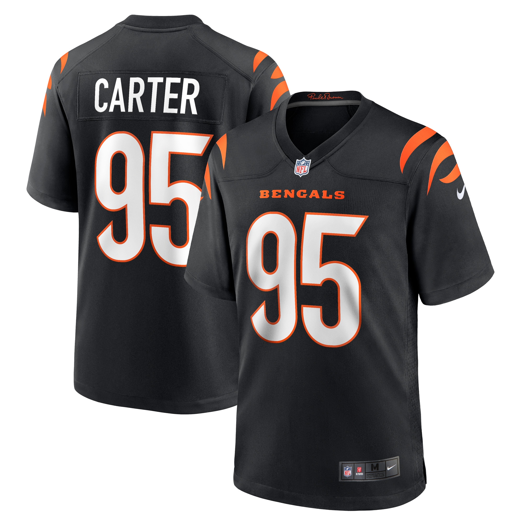 Men's Cincinnati Bengals Zach Carter Black Game Player Jersey
