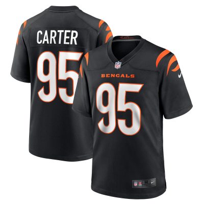 Men's Cincinnati Bengals Zach Carter Black Game Player Jersey 01