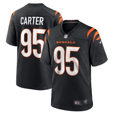 Men's Cincinnati Bengals Zach Carter Black Game Player Jersey 01