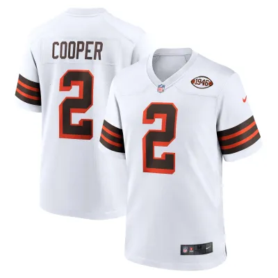 Men's Cleveland Browns Amari Cooper White Alternate Game Jersey 01