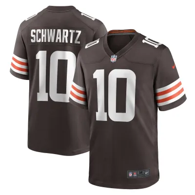 Men's Cleveland Browns Anthony Schwartz Brown Game Jersey 01