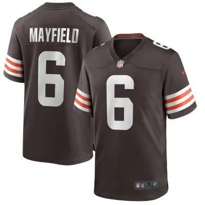 Men's Cleveland Browns Baker Mayfield Brown Game Player Jersey 01