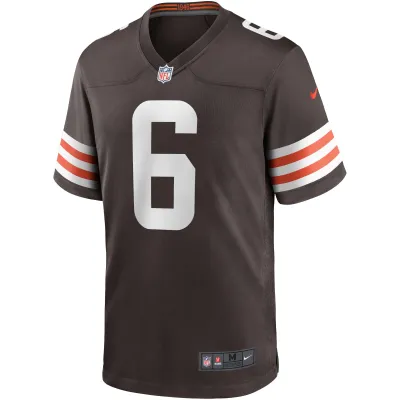 Men's Cleveland Browns Baker Mayfield Brown Game Player Jersey 02