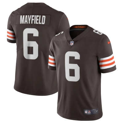 Men's Cleveland Browns Baker Mayfield Brown Vapor Limited Player Jersey 01