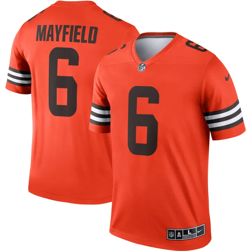 Men's Cleveland Browns Baker Mayfield Orange Inverted Legend Jersey