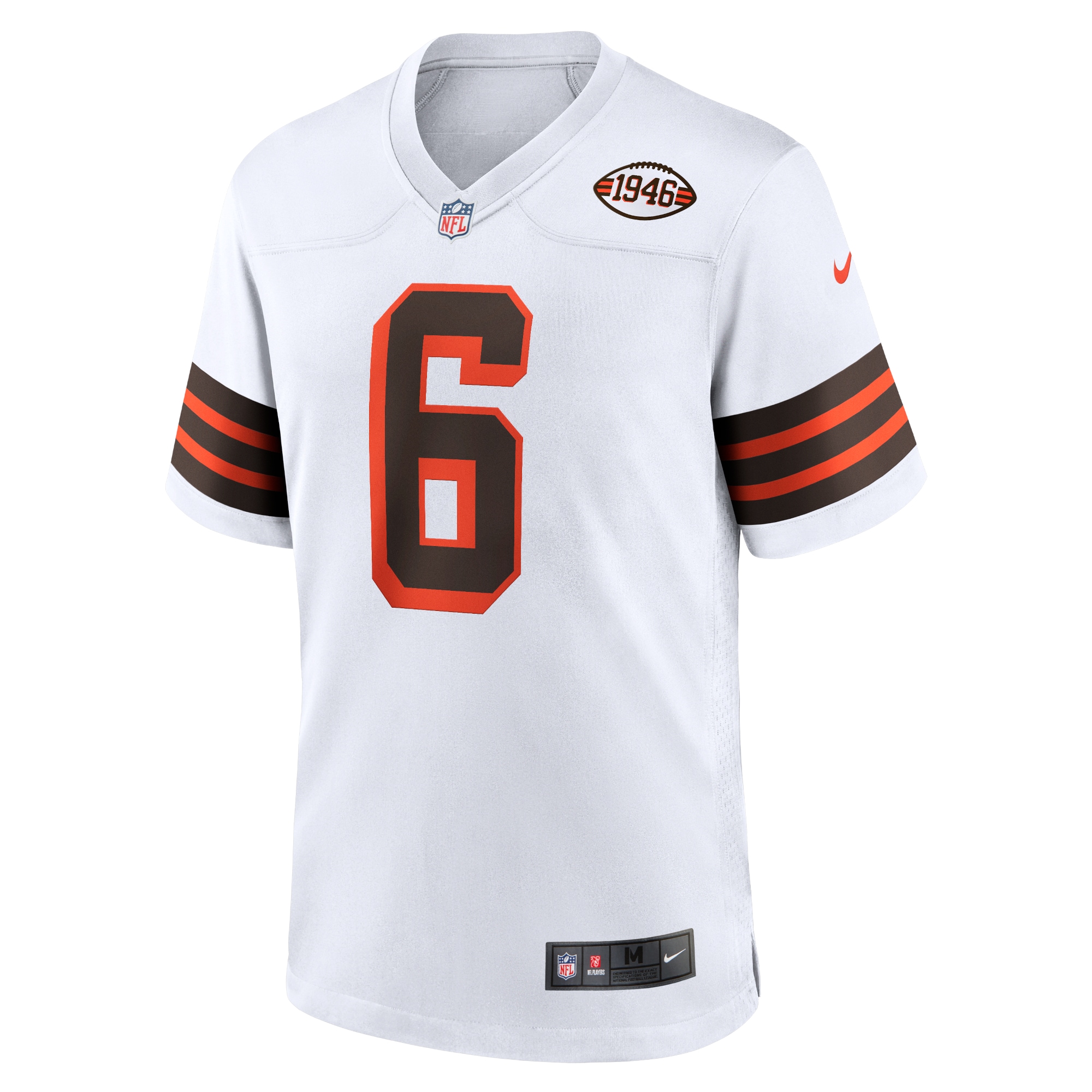 Men's Cleveland Browns Baker Mayfield White 1946 Collection Alternate Game Jersey