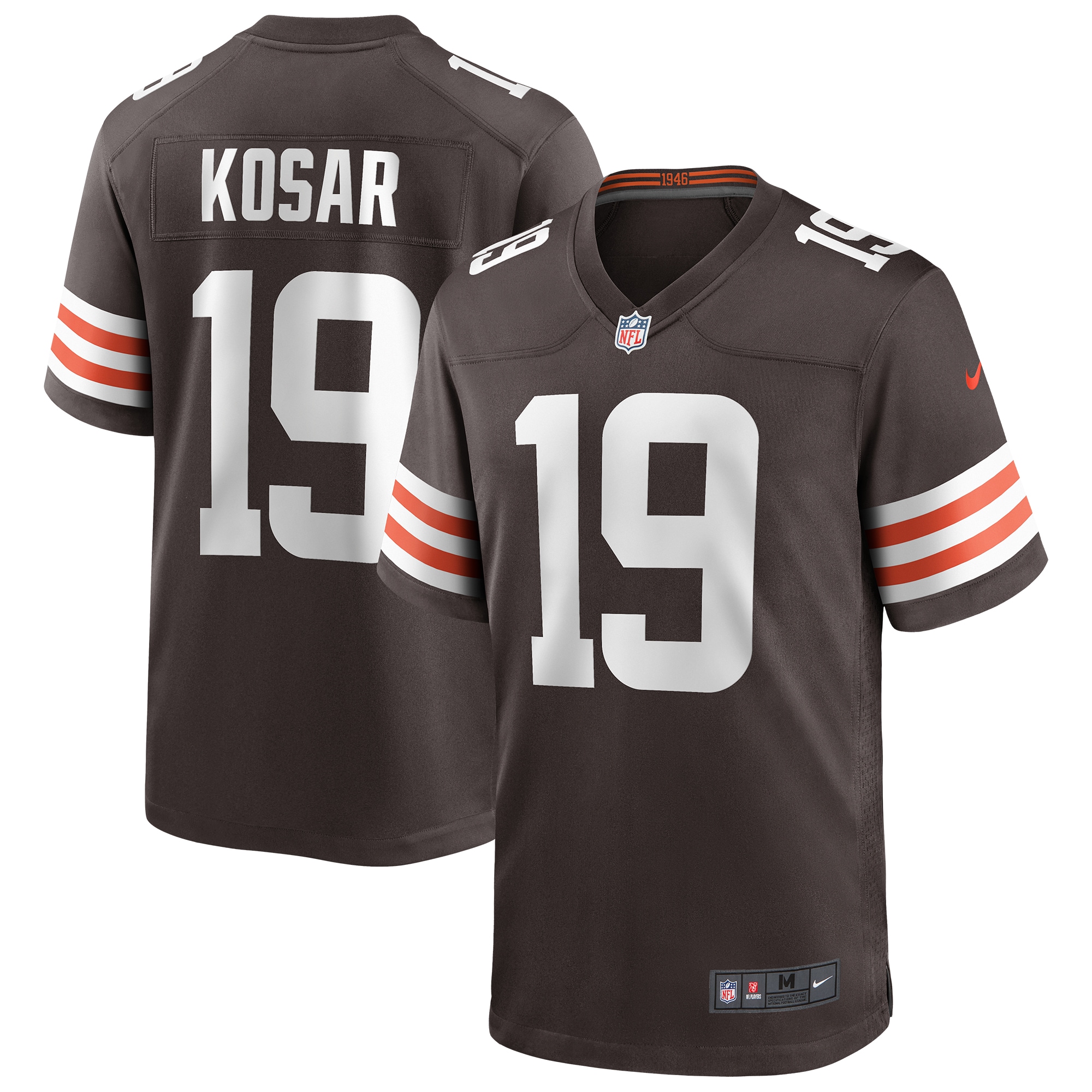 Men's Cleveland Browns Bernie Kosar Brown Game Retired Player Jersey