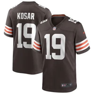 Men's Cleveland Browns Bernie Kosar Brown Game Retired Player Jersey 01