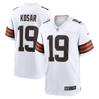 Men's Cleveland Browns Bernie Kosar White Retired Player Game Jersey 01