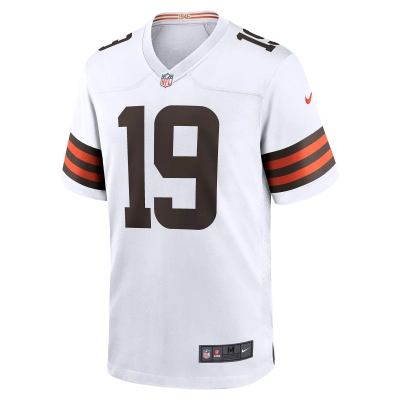 Men's Cleveland Browns Bernie Kosar White Retired Player Game Jersey 02